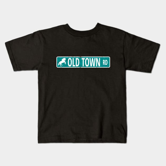 Old Town Road | Road Sign | Rap Gift | Country Gift Kids T-Shirt by BlackRavenOath